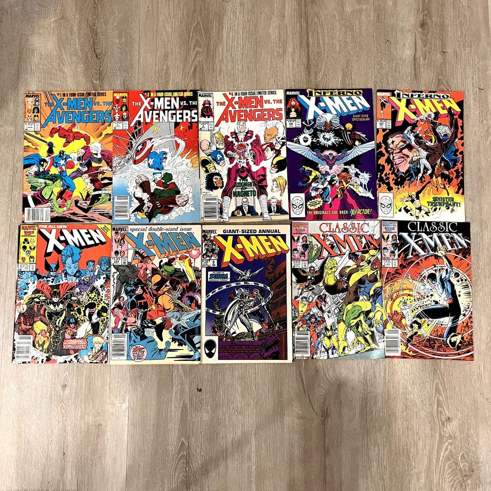 X-Men Lot of 10 Giant-Size Annual X-Men vs Avengers Inferno Classic Copper Age